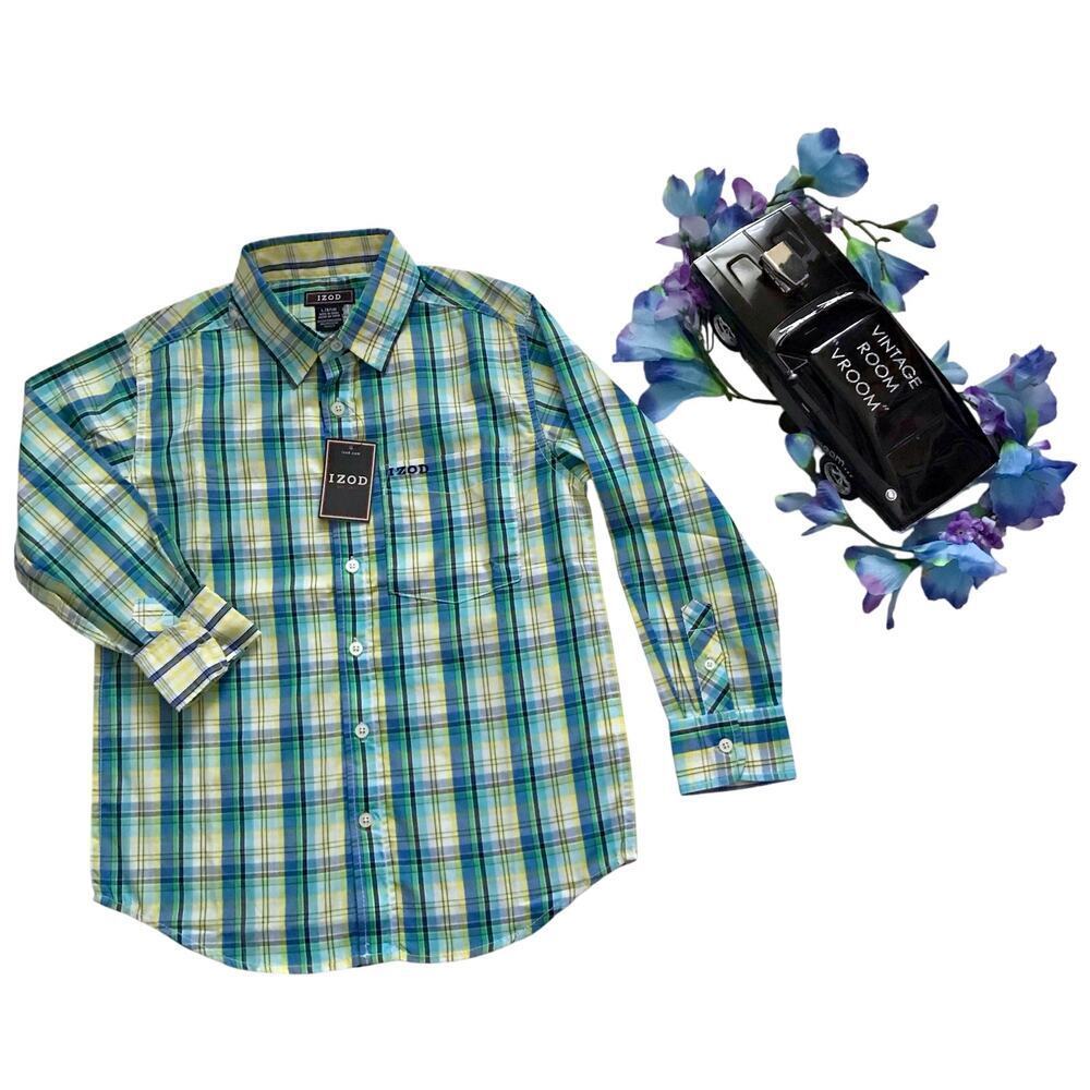 Izod NWT Plaid Button Down Shirt Boys L (8/10)